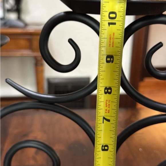Partylite Elegant Black Iron Candle Holder with Orange Candles - Picture 3 of 4